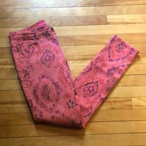 Tinseltown Denim Couture Ikat print skinny jeans 7/8